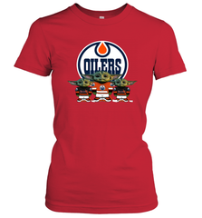 Edmonton Oilers Star Wars Logo Baby Yoda Women's T-Shirt - PrimaryTee