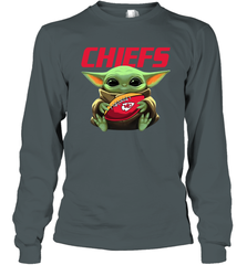 Baby Yoda Loves The Kansas City Chiefs Star Wars NFL Shirts Long Sleeve T-Shirt - PrimaryTee