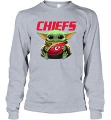 Baby Yoda Loves The Kansas City Chiefs Star Wars NFL Shirts Long Sleeve T-Shirt - PrimaryTee