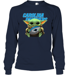 Baby Yoda Loves The Carolina Panthers Star Wars NFL Shirts Long Sleeve T-Shirt - PrimaryTee