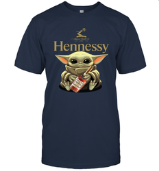 Baby Yoda Hugs Hennessy Bottle Star Wars Shirts Men's T-Shirt - PrimaryTee