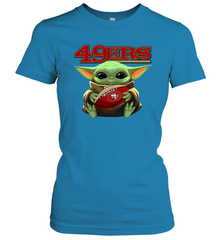 Baby Yoda Loves The San Francisco 49ers Star Wars NFL Shirts Women's T-Shirt - PrimaryTee