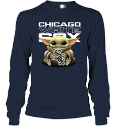 Baby Yoda Hugs The Chicago White Sox Shirts Long Sleeve T-Shirt - PrimaryTee