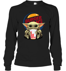 Baby Yoda Hugs Burger King Cup Star Wars Shirts Long Sleeve T-Shirt - PrimaryTee