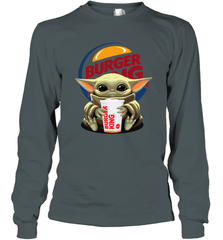 Baby Yoda Hugs Burger King Cup Star Wars Shirts Long Sleeve T-Shirt - PrimaryTee