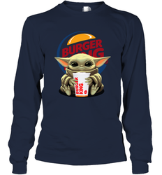 Baby Yoda Hugs Burger King Cup Star Wars Shirts Long Sleeve T-Shirt - PrimaryTee