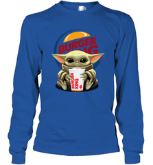 Baby Yoda Hugs Burger King Cup Star Wars Shirts Long Sleeve T-Shirt - PrimaryTee