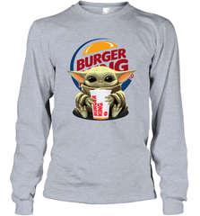 Baby Yoda Hugs Burger King Cup Star Wars Shirts Long Sleeve T-Shirt - PrimaryTee