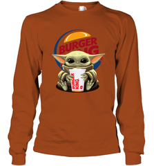 Baby Yoda Hugs Burger King Cup Star Wars Shirts Long Sleeve T-Shirt - PrimaryTee