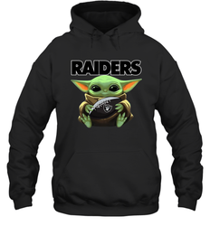 Baby Yoda Loves The Oakland Raiders Star Wars NFL Shirts Hoodie - PrimaryTee