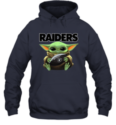 Baby Yoda Loves The Oakland Raiders Star Wars NFL Shirts Hoodie - PrimaryTee