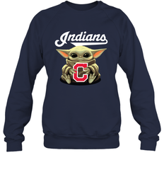 Baby Yoda Hugs The Cleveland Indians Shirts Sweatshirt - PrimaryTee
