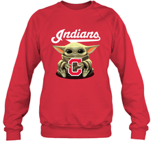 Baby Yoda Hugs The Cleveland Indians Shirts Sweatshirt - PrimaryTee