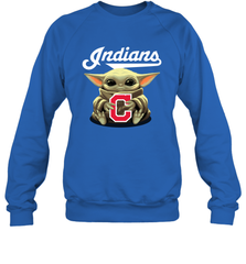Baby Yoda Hugs The Cleveland Indians Shirts Sweatshirt - PrimaryTee