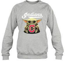 Baby Yoda Hugs The Cleveland Indians Shirts Sweatshirt - PrimaryTee