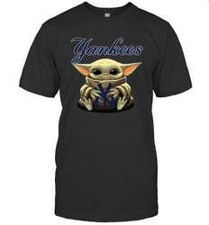 Baby Yoda Hugs The New York Yankees Shirts Men's T-Shirt - PrimaryTee