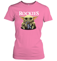 Baby Yoda Hugs The Colorado Rockies Shirts Women's T-Shirt - PrimaryTee