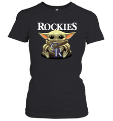 Baby Yoda Hugs The Colorado Rockies Shirts Women's T-Shirt - PrimaryTee