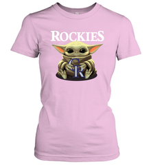 Baby Yoda Hugs The Colorado Rockies Shirts Women's T-Shirt - PrimaryTee