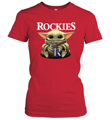 Baby Yoda Hugs The Colorado Rockies Shirts Women's T-Shirt - PrimaryTee