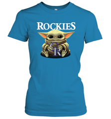 Baby Yoda Hugs The Colorado Rockies Shirts Women's T-Shirt - PrimaryTee