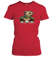 Anaheim Ducks Star Wars Logo Baby Yoda Women's T-Shirt - PrimaryTee