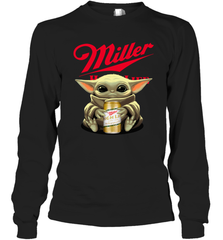 Baby Yoda Hugs Miller High Life Beer Star Wars Shirts Long Sleeve T-Shirt - PrimaryTee