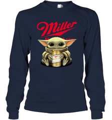 Baby Yoda Hugs Miller High Life Beer Star Wars Shirts Long Sleeve T-Shirt - PrimaryTee