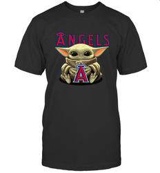 Baby Yoda Hugs The Los Angeles Angels Shirts Men's T-Shirt - PrimaryTee
