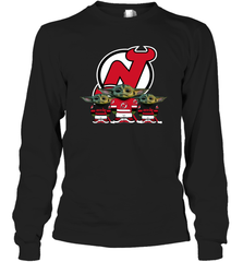 New Jersey Devils Star Wars Logo Baby Yoda Long Sleeve T-Shirt - PrimaryTee