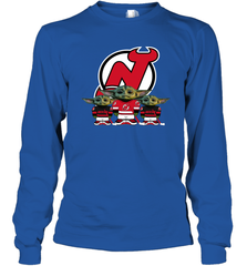 New Jersey Devils Star Wars Logo Baby Yoda Long Sleeve T-Shirt - PrimaryTee