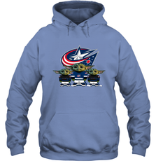 Columbus Blue Jackets Star Wars Logo Baby Yoda Hoodie - PrimaryTee