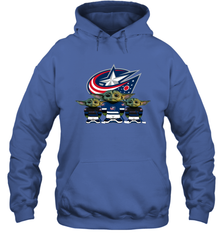 Columbus Blue Jackets Star Wars Logo Baby Yoda Hoodie - PrimaryTee