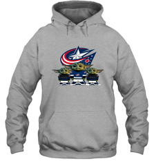 Columbus Blue Jackets Star Wars Logo Baby Yoda Hoodie - PrimaryTee