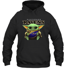 Baby Yoda Loves The Baltimore Ravens Star Wars NFL Shirts Hoodie - PrimaryTee