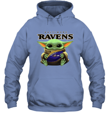 Baby Yoda Loves The Baltimore Ravens Star Wars NFL Shirts Hoodie - PrimaryTee