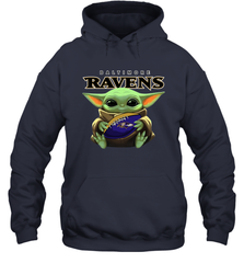 Baby Yoda Loves The Baltimore Ravens Star Wars NFL Shirts Hoodie - PrimaryTee
