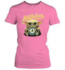Baby Yoda Hugs The Oakland Athletics Shirts Women's T-Shirt - PrimaryTee