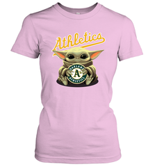 Baby Yoda Hugs The Oakland Athletics Shirts Women's T-Shirt - PrimaryTee