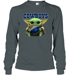 Baby Yoda Loves The Dallas Cowboys Star Wars NFL Shirts Long Sleeve T-Shirt - PrimaryTee