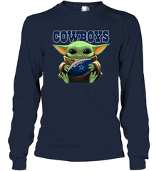 Baby Yoda Loves The Dallas Cowboys Star Wars NFL Shirts Long Sleeve T-Shirt - PrimaryTee