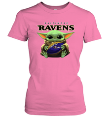 Baby Yoda Loves The Baltimore Ravens Star Wars NFL Shirts Women's T-Shirt - PrimaryTee