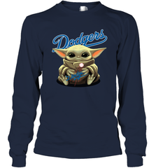 Baby Yoda Hugs The Los Angeles Dodgers Shirts Long Sleeve T-Shirt - PrimaryTee