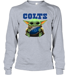 Baby Yoda Loves The Indianapolis Colts Star Wars NFL Shirts Long Sleeve T-Shirt - PrimaryTee