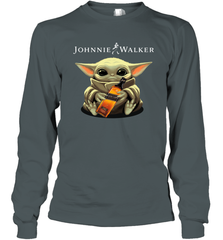 Baby Yoda Hugs Johnnie Walker Bottle Star Wars Shirts Long Sleeve T-Shirt - PrimaryTee