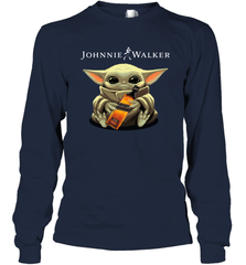 Baby Yoda Hugs Johnnie Walker Bottle Star Wars Shirts Long Sleeve T-Shirt - PrimaryTee