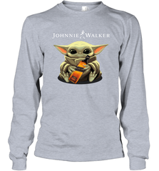 Baby Yoda Hugs Johnnie Walker Bottle Star Wars Shirts Long Sleeve T-Shirt - PrimaryTee