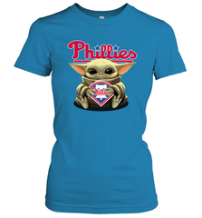 Baby Yoda Hugs The Philadelphia Phillies Shirts Women's T-Shirt - PrimaryTee