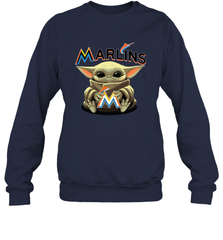 Baby Yoda Hugs The Miami Marlins Shirts Sweatshirt - PrimaryTee