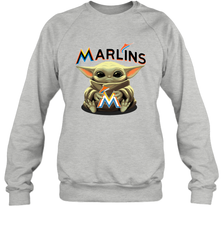 Baby Yoda Hugs The Miami Marlins Shirts Sweatshirt - PrimaryTee